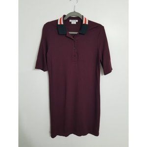 Lacoste Burgundy Knit Polo Dress